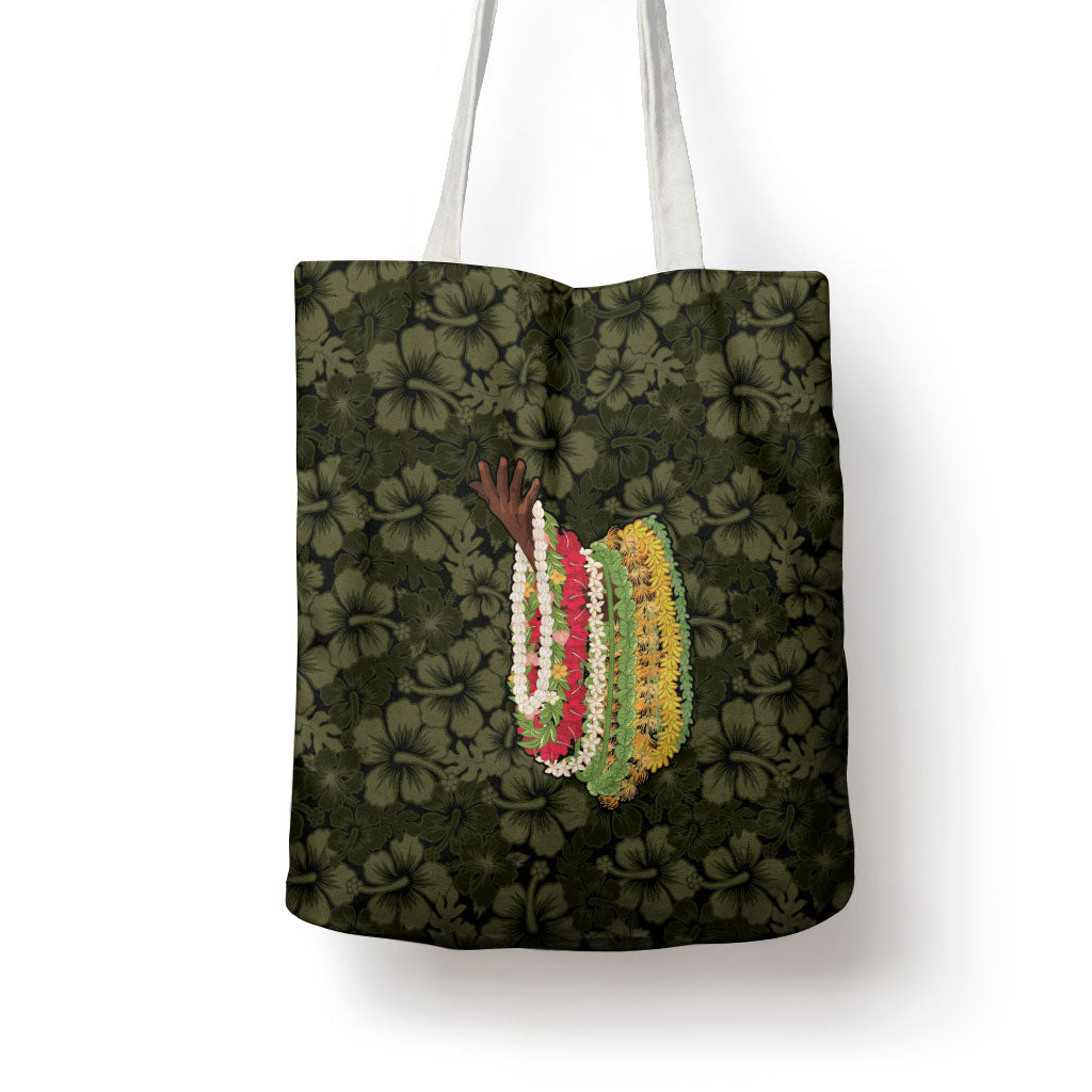 Hawaii Lei Kamehameha Tote Bag Melemele Seamless Pattern Hibiscus Flower LT9 - Polynesian Pride