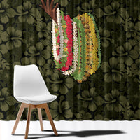 Hawaii Lei Kamehameha Window Curtain Melemele Seamless Pattern Hibiscus Flower LT9 - Polynesian Pride