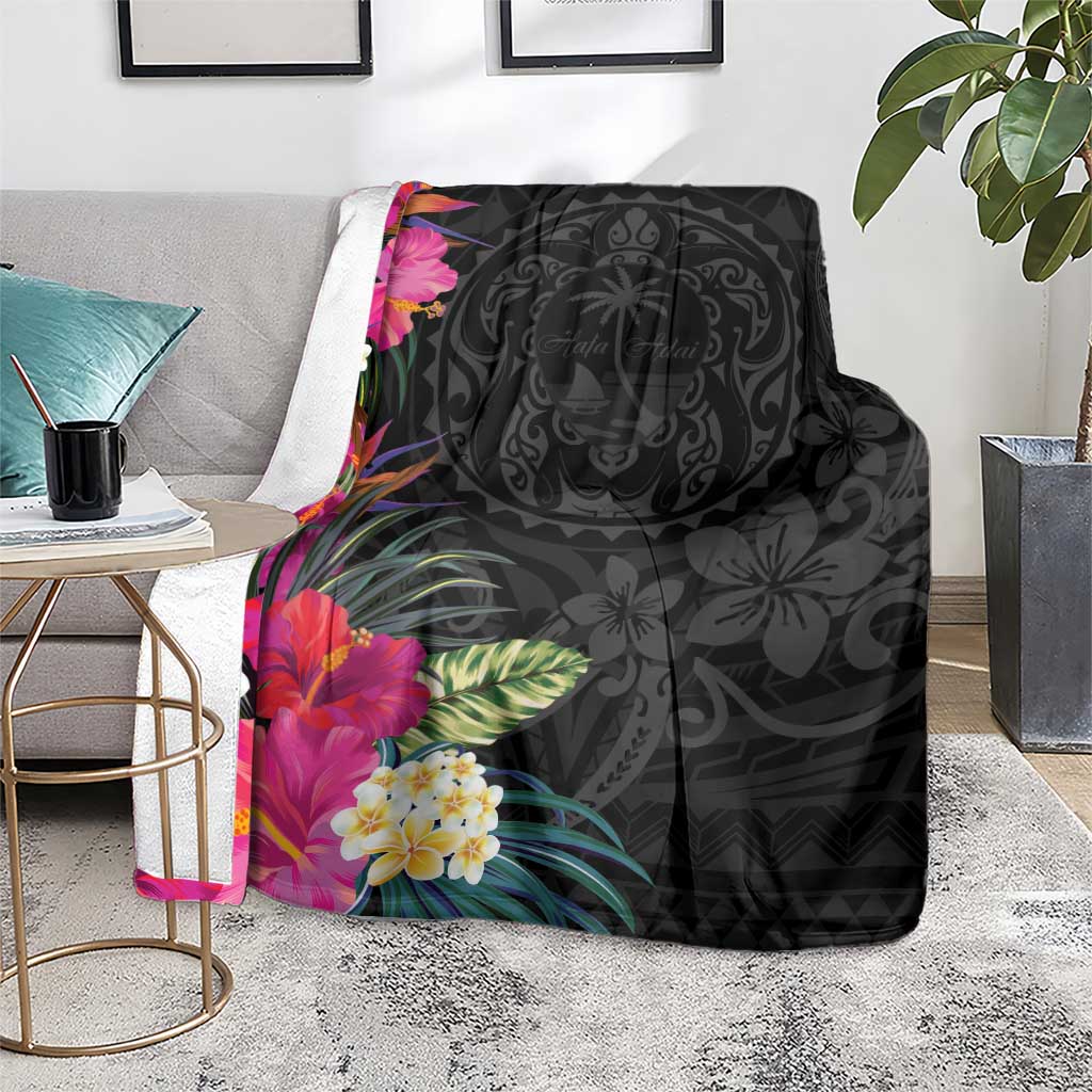 Hafa Adai Guam Blanket Tropical Flowers Colorful Vibes LT9 - Polynesian Pride