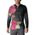 Hafa Adai Guam Button Sweatshirt Tropical Flowers Colorful Vibes