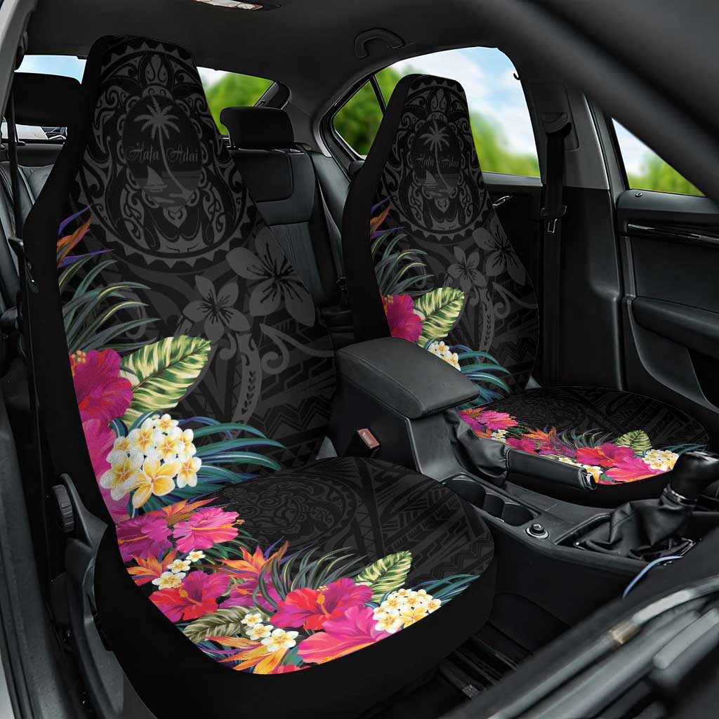 Hafa Adai Guam Car Seat Cover Tropical Flowers Colorful Vibes LT9 One Size Black - Polynesian Pride
