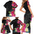 Hafa Adai Guam Family Matching Short Sleeve Bodycon Dress and Hawaiian Shirt Tropical Flowers Colorful Vibes