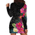 Hafa Adai Guam Hoodie Dress Tropical Flowers Colorful Vibes