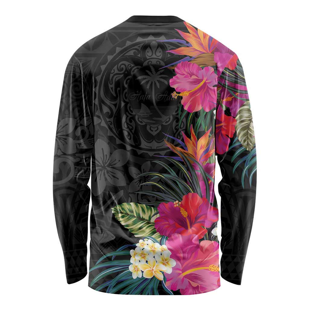 Hafa Adai Guam Long Sleeve Shirt Tropical Flowers Colorful Vibes LT9 - Polynesian Pride