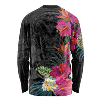 Hafa Adai Guam Long Sleeve Shirt Tropical Flowers Colorful Vibes LT9 - Polynesian Pride