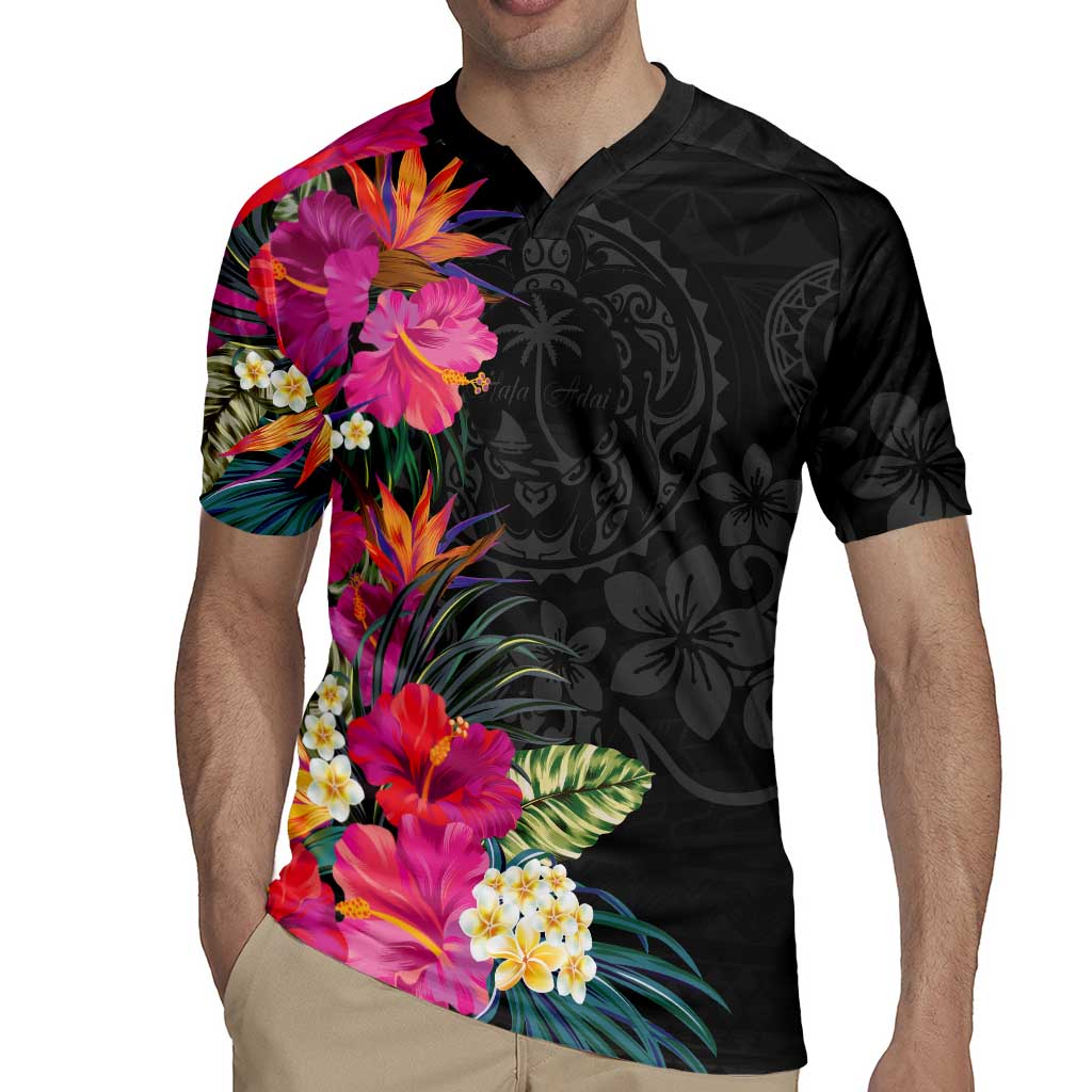 Hafa Adai Guam Rugby Jersey Tropical Flowers Colorful Vibes LT9 - Polynesian Pride
