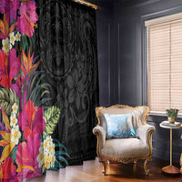 Hafa Adai Guam Window Curtain Tropical Flowers Colorful Vibes LT9 - Polynesian Pride