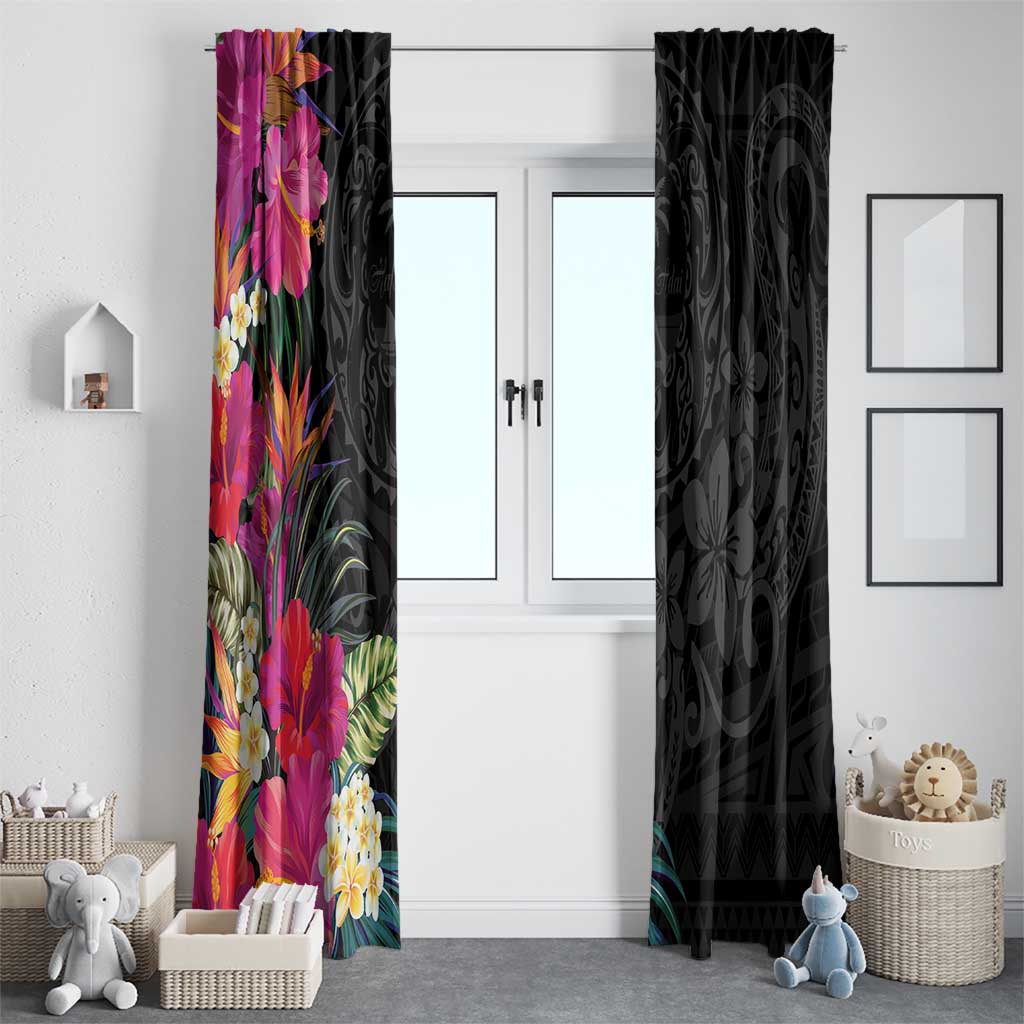 Hafa Adai Guam Window Curtain Tropical Flowers Colorful Vibes LT9 - Polynesian Pride