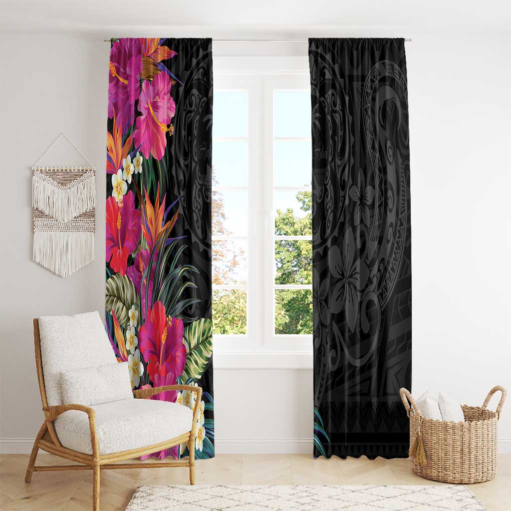 Hafa Adai Guam Window Curtain Tropical Flowers Colorful Vibes LT9 - Polynesian Pride