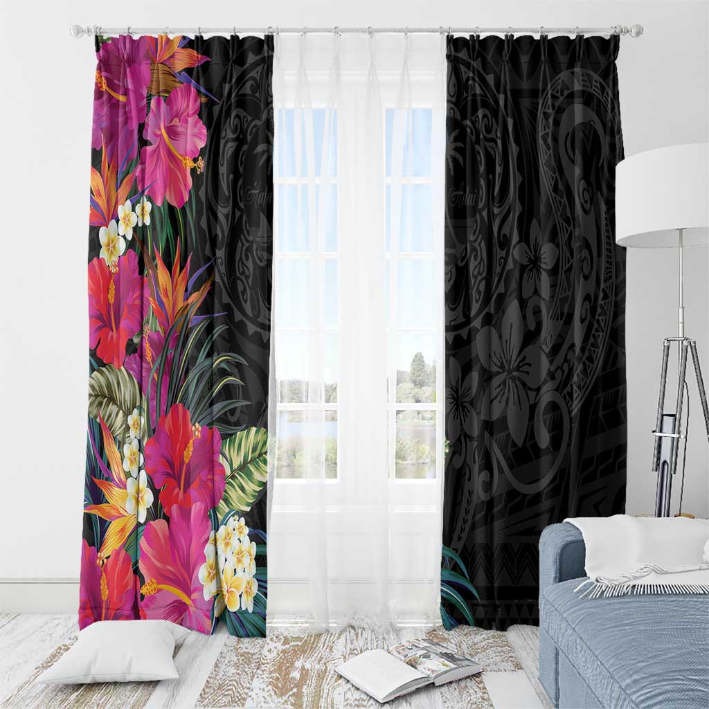 Hafa Adai Guam Window Curtain Tropical Flowers Colorful Vibes LT9 - Polynesian Pride
