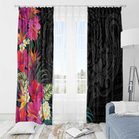 Hafa Adai Guam Window Curtain Tropical Flowers Colorful Vibes LT9 - Polynesian Pride