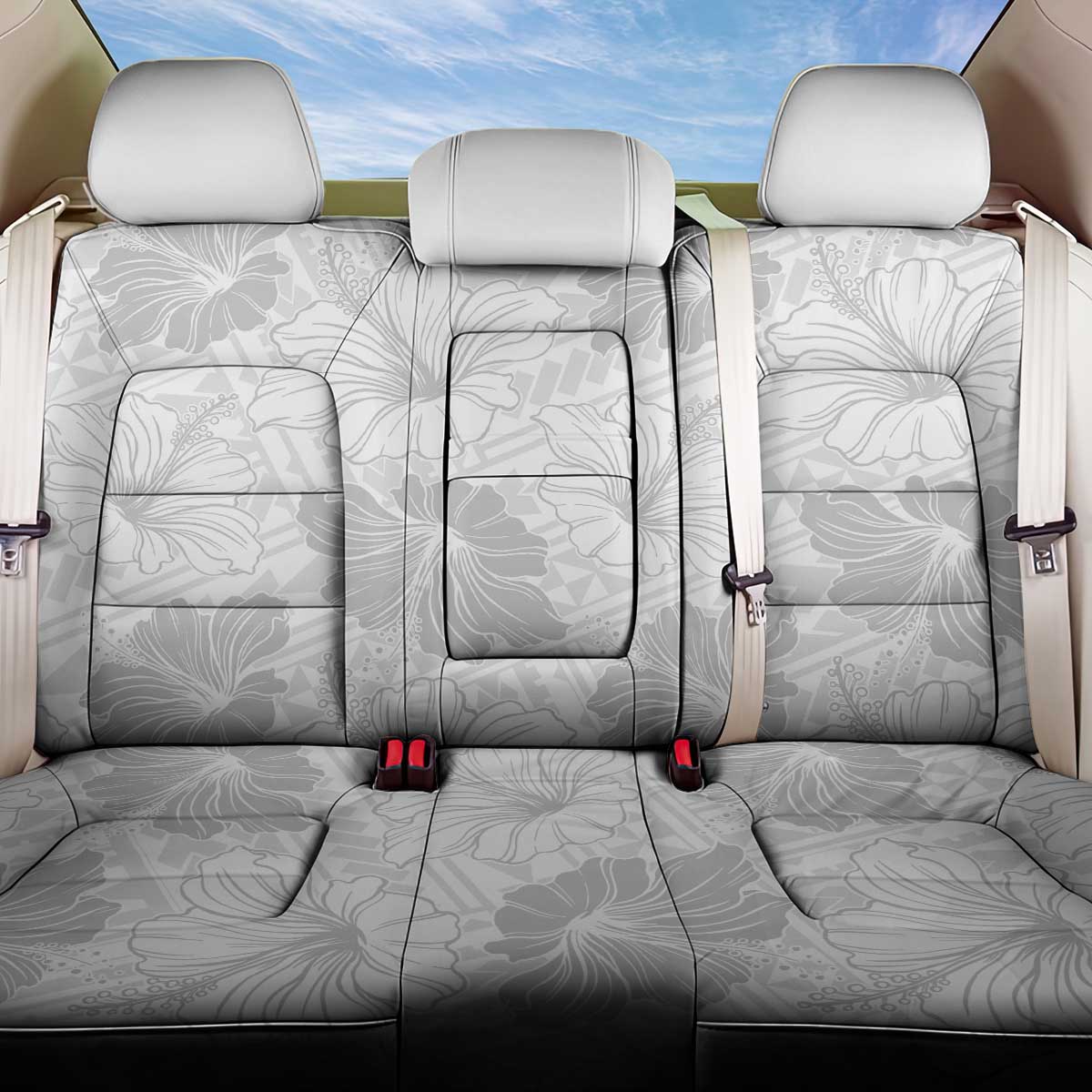 Samoa Lotu Tamaiti Back Car Seat Cover White Sun Day Beauty Hibiscus Ver01 LT9 One Size White - Polynesian Pride