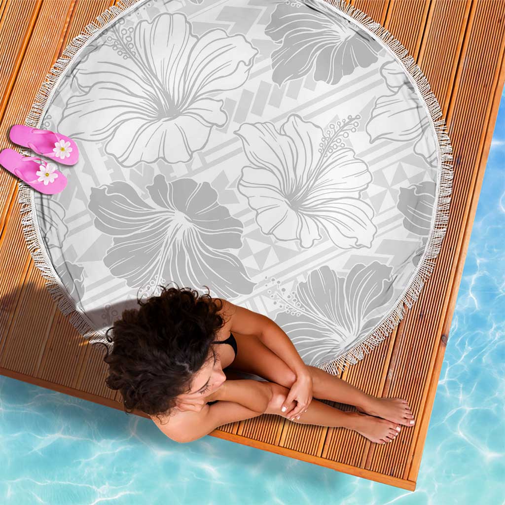Samoa Lotu Tamaiti Beach Blanket White Sun Day Beauty Hibiscus Ver01 LT9 - Polynesian Pride