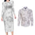 Samoa Lotu Tamaiti Couples Matching Long Sleeve Bodycon Dress and Long Sleeve Button Shirt White Sun Day Beauty Hibiscus Ver01