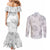 Samoa Lotu Tamaiti Couples Matching Mermaid Dress and Long Sleeve Button Shirt White Sun Day Beauty Hibiscus Ver01