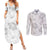 Samoa Lotu Tamaiti Couples Matching Summer Maxi Dress and Long Sleeve Button Shirt White Sun Day Beauty Hibiscus Ver01