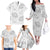 Samoa Lotu Tamaiti Family Matching Off The Shoulder Long Sleeve Dress and Hawaiian Shirt White Sun Day Beauty Hibiscus Ver01