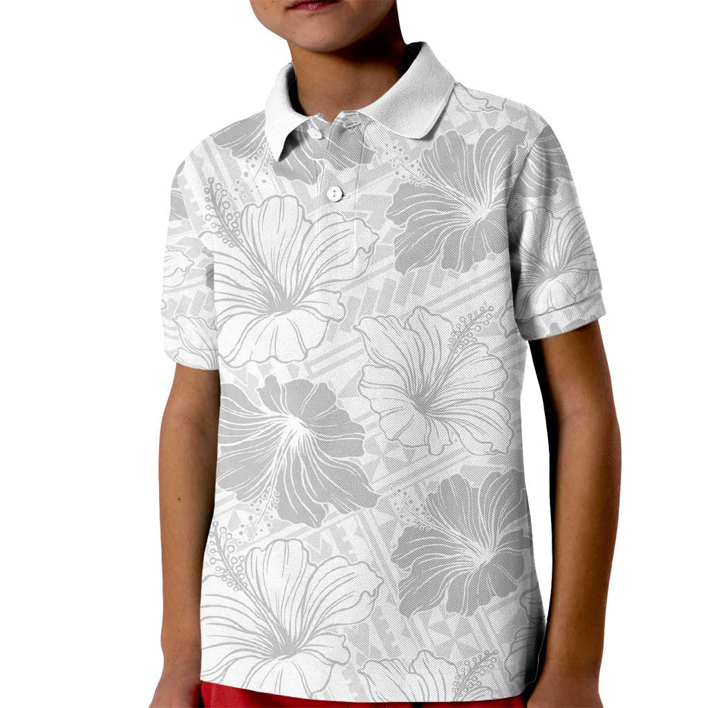 Samoa Lotu Tamaiti Kid Polo Shirt White Sun Day Beauty Hibiscus Ver01 LT9 Kid White - Polynesian Pride