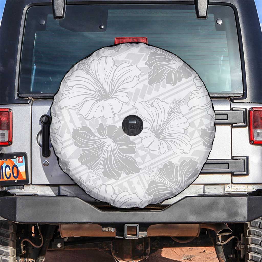 Samoa Lotu Tamaiti Spare Tire Cover White Sun Day Beauty Hibiscus Ver01 LT9 White - Polynesian Pride