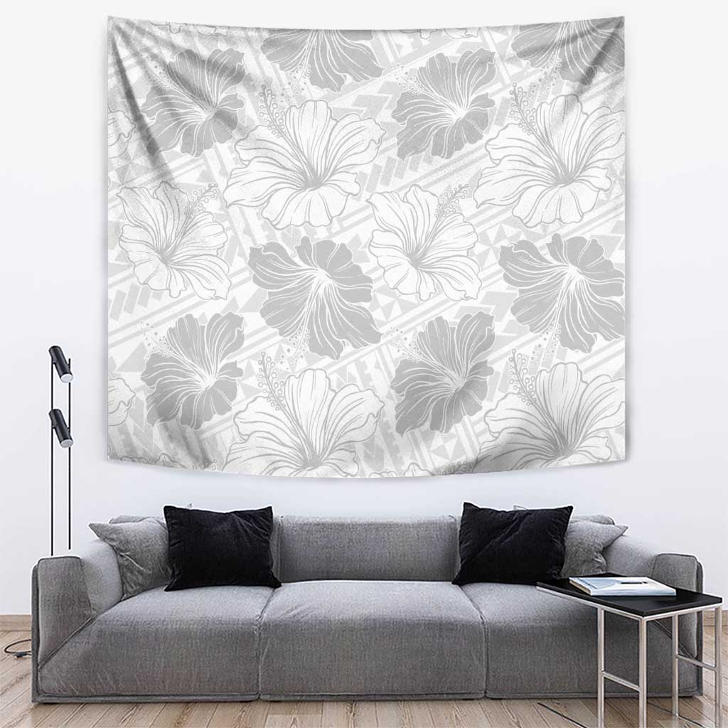 Samoa Lotu Tamaiti Tapestry White Sun Day Beauty Hibiscus Ver01 LT9 White - Polynesian Pride