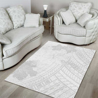 Samoa Lotu Tamaiti Area Rug White Sun Day Beauty Hibiscus Ver02 LT9 - Polynesian Pride