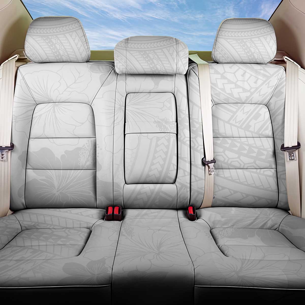Samoa Lotu Tamaiti Back Car Seat Cover White Sun Day Beauty Hibiscus Ver02 LT9 One Size White - Polynesian Pride