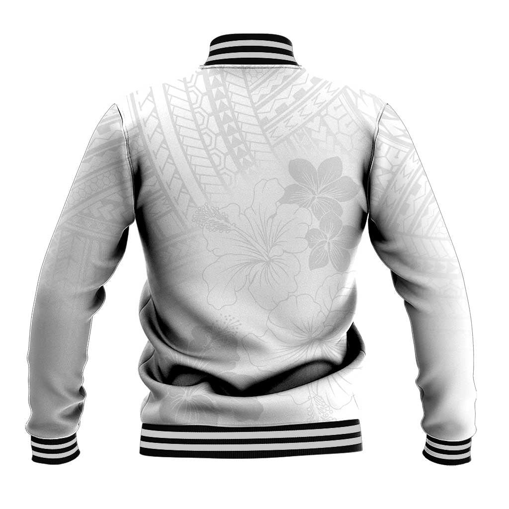 Samoa Lotu Tamaiti Baseball Jacket White Sun Day Beauty Hibiscus Ver02 LT9 - Polynesian Pride