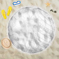 Samoa Lotu Tamaiti Beach Blanket White Sun Day Beauty Hibiscus Ver02 LT9 One Size 150cm White - Polynesian Pride