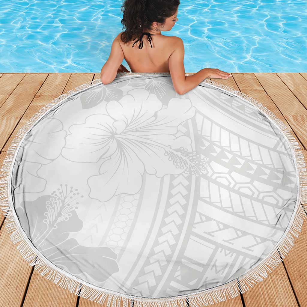 Samoa Lotu Tamaiti Beach Blanket White Sun Day Beauty Hibiscus Ver02 LT9 - Polynesian Pride