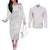 Samoa Lotu Tamaiti Couples Matching Off The Shoulder Long Sleeve Dress and Long Sleeve Button Shirt White Sun Day Beauty Hibiscus Ver02