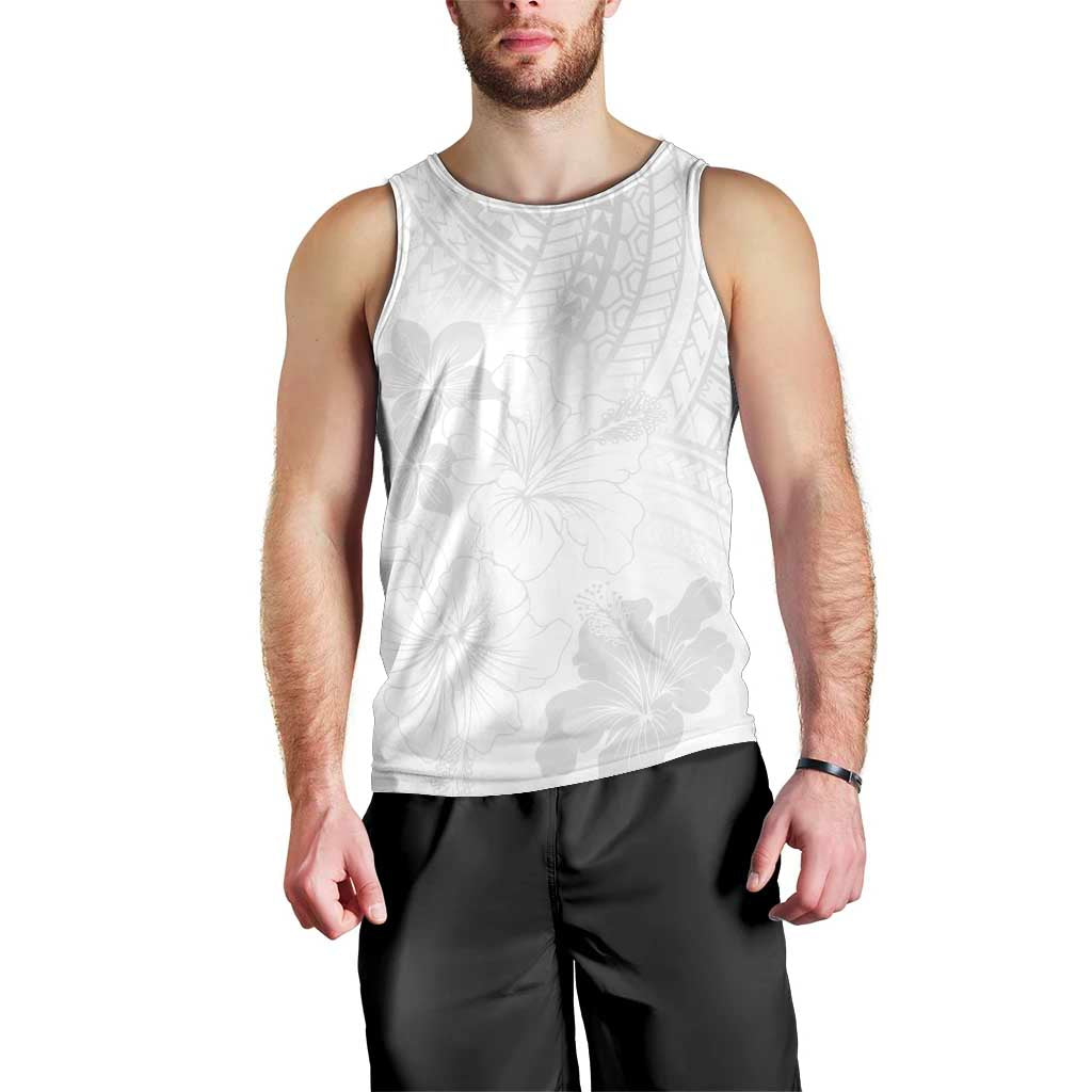 Samoa Lotu Tamaiti Men Tank Top White Sun Day Beauty Hibiscus Ver02 LT9 - Polynesian Pride