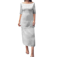 Samoa Lotu Tamaiti Puletasi White Sun Day Beauty Hibiscus Ver02 LT9 Long Dress White - Polynesian Pride