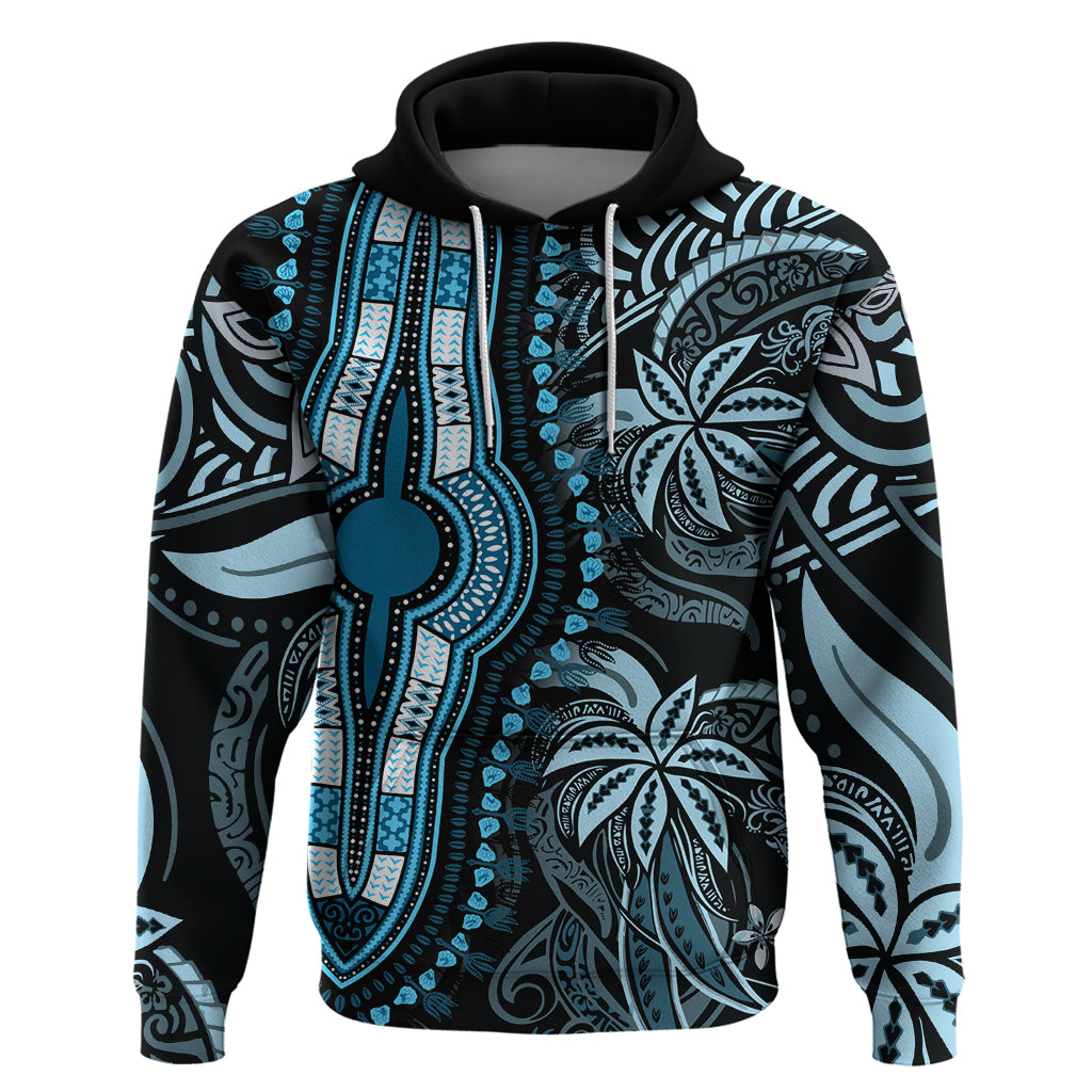 Polynesia Dashiki Hoodie Polynesia and Africa Traditional Special Together Blue LT9 Blue - Polynesian Pride