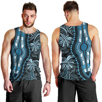 Polynesia Dashiki Men Tank Top Polynesia and Africa Traditional Special Together Blue LT9 - Polynesian Pride