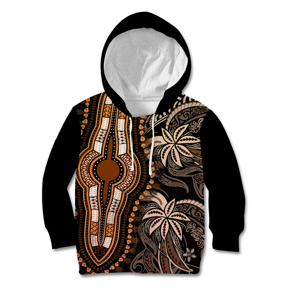 Polynesia Dashiki Kid Hoodie Polynesia and Africa Traditional Special Together Gold LT9 Hoodie Gold - Polynesian Pride