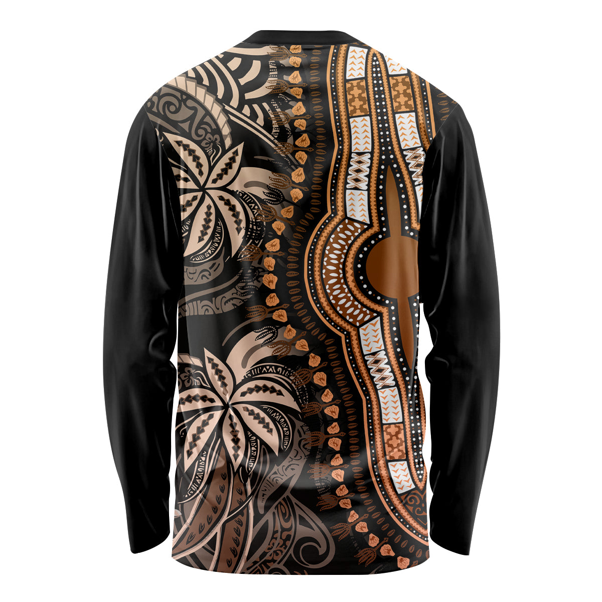 Polynesia Dashiki Long Sleeve Shirt Polynesia and Africa Traditional Special Together Gold LT9 - Polynesian Pride