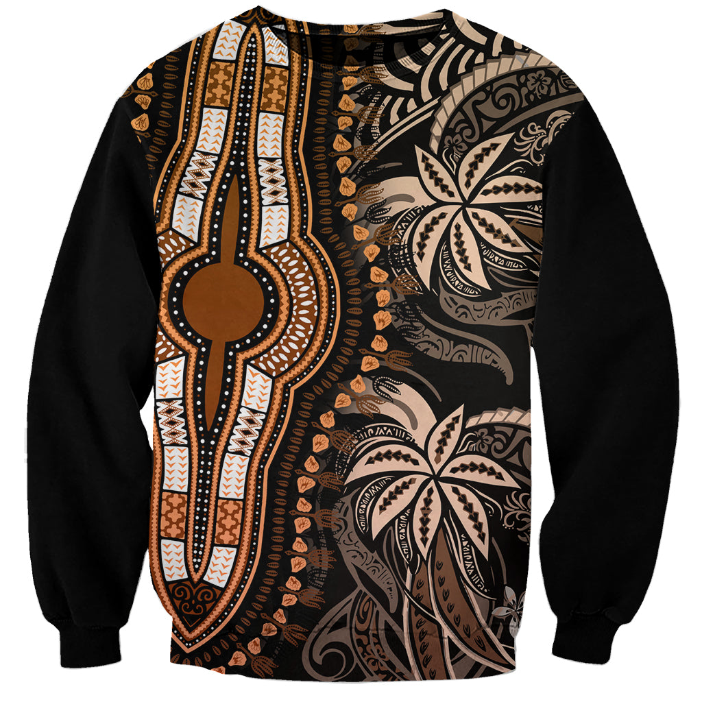 Polynesia Dashiki Sweatshirt Polynesia and Africa Traditional Special Together Gold LT9 Unisex Gold - Polynesian Pride