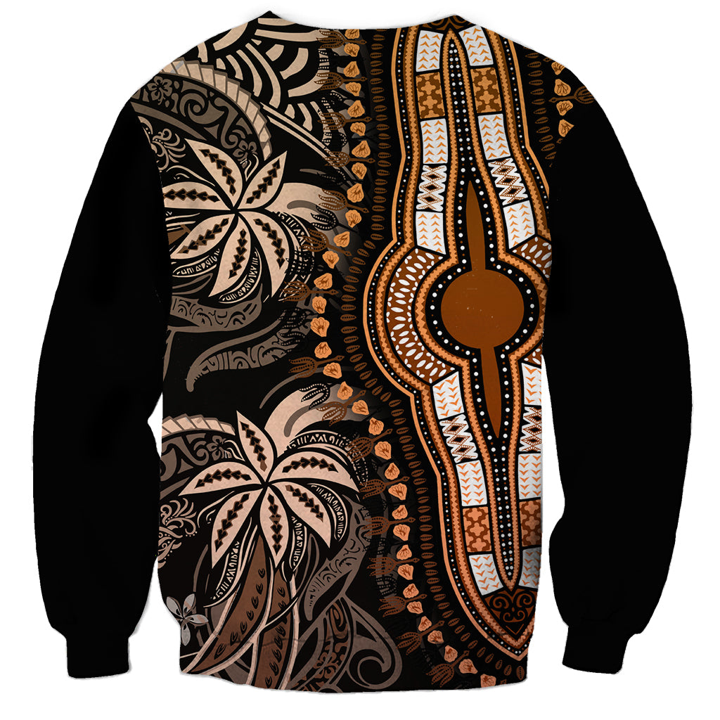 Polynesia Dashiki Sweatshirt Polynesia and Africa Traditional Special Together Gold LT9 - Polynesian Pride