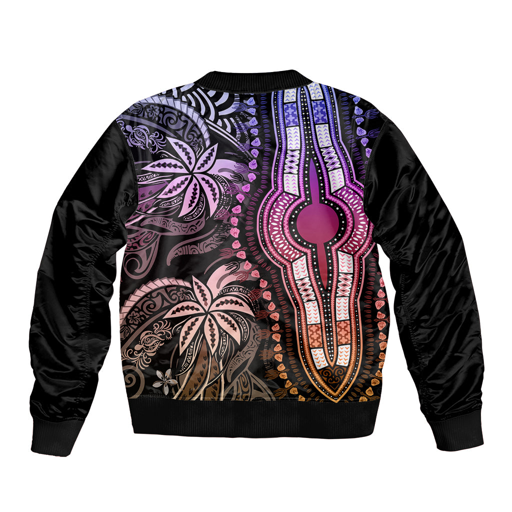 Polynesia Dashiki Bomber Jacket Polynesia and Africa Traditional Special Together Pastel LT9 - Polynesian Pride