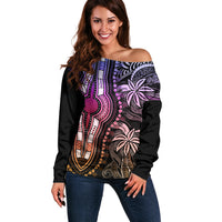 Polynesia Dashiki Off Shoulder Sweater Polynesia and Africa Traditional Special Together Pastel LT9 Women Pastel - Polynesian Pride