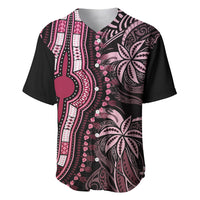 Polynesia Dashiki Baseball Jersey Polynesia and Africa Traditional Special Together Pink LT9 Pink - Polynesian Pride