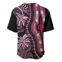 Polynesia Dashiki Baseball Jersey Polynesia and Africa Traditional Special Together Pink LT9 - Polynesian Pride