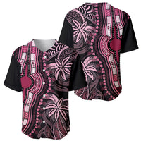 Polynesia Dashiki Baseball Jersey Polynesia and Africa Traditional Special Together Pink LT9 - Polynesian Pride