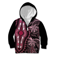 Polynesia Dashiki Kid Hoodie Polynesia and Africa Traditional Special Together Pink LT9 Zip Hoodie Pink - Polynesian Pride