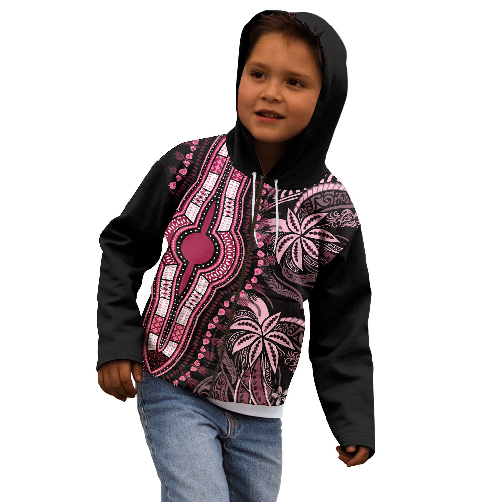 Polynesia Dashiki Kid Hoodie Polynesia and Africa Traditional Special Together Pink LT9 - Polynesian Pride