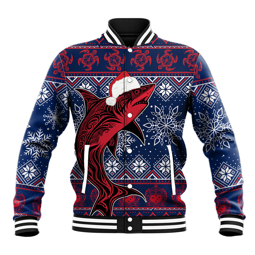 Samoa Manuia Le Kirisimasi Baseball Jacket Samoan Fishing Tribal Pattern Christmas Vibe LT9 Unisex Red - Polynesian Pride