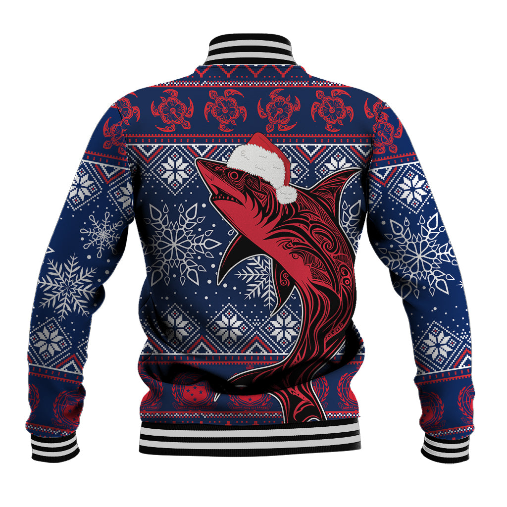 Samoa Manuia Le Kirisimasi Baseball Jacket Samoan Fishing Tribal Pattern Christmas Vibe LT9 - Polynesian Pride