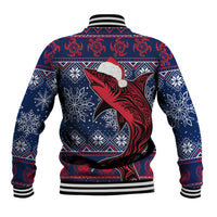 Samoa Manuia Le Kirisimasi Baseball Jacket Samoan Fishing Tribal Pattern Christmas Vibe LT9 - Polynesian Pride