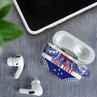Personalised Toa Samoa Rugby Spirit AirPods Case Blue Samoan Tribal Pattern LT9 - Polynesian Pride