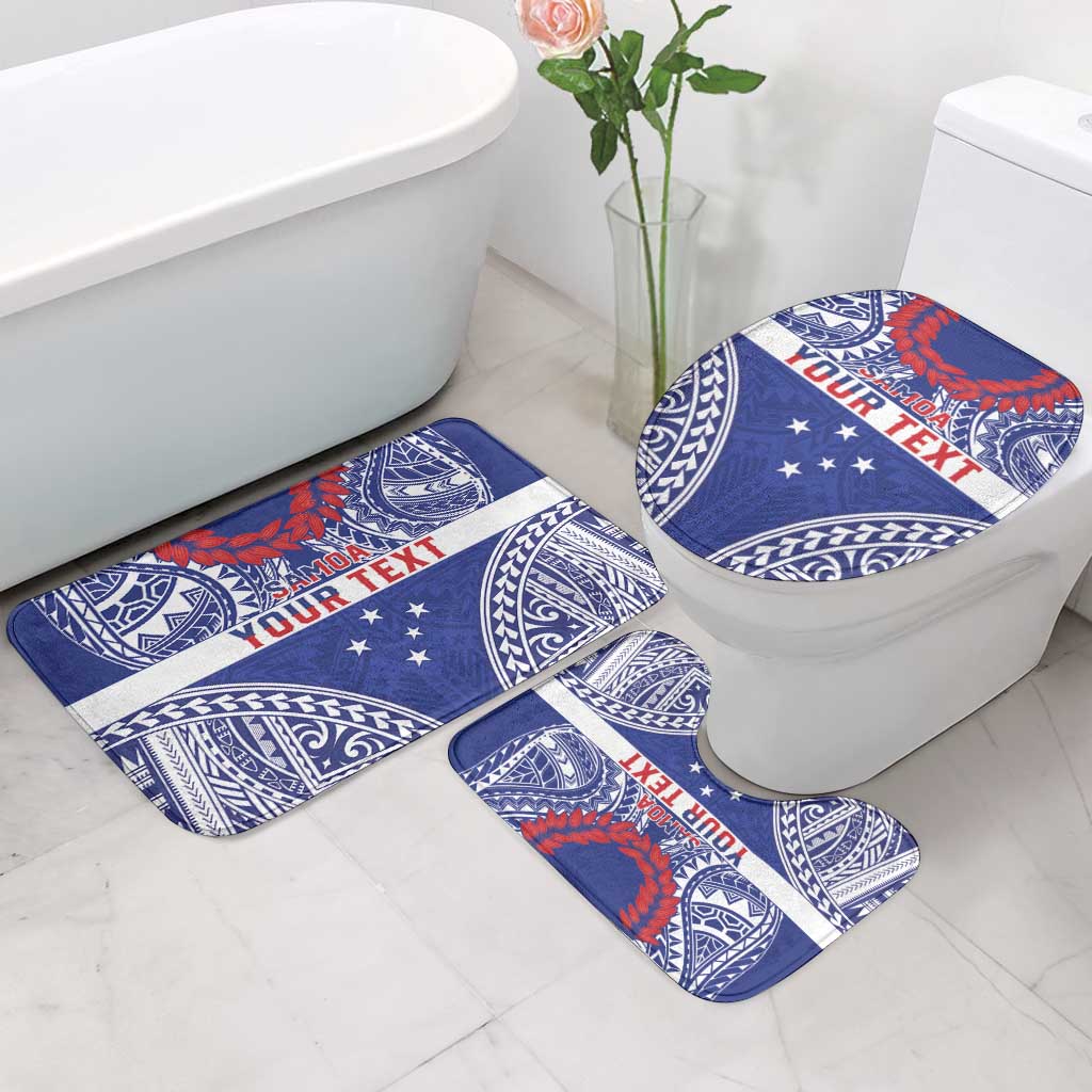 Personalised Toa Samoa Rugby Spirit Bathroom Set Blue Samoan Tribal Pattern LT9 - Polynesian Pride